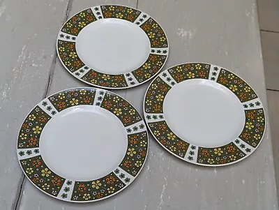 Buy 3 X Rare 1960s Midwinter Pottery Jasmine Jessie Tait Dinner Plates Cm Diam Retro • 28£