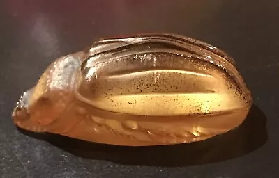 Buy LALIQUE Scarab Paperweight Gold Orange Iridescent Beetle Bug Signed France • 123.95£