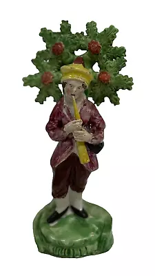 Buy Antique Staffordshire Pearlware Pottery Figure 19th Century Piper Bocage Support • 150£
