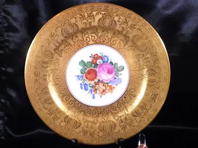 Buy Thomas Bavaria 10 1/2  Dinner Plate - Gold And Floral • 18.59£
