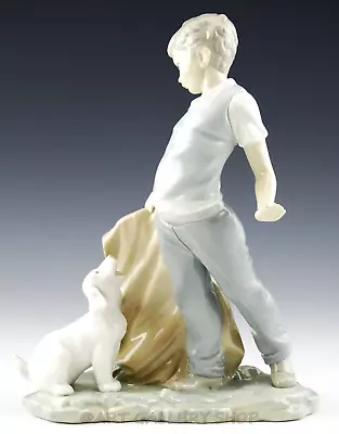 Buy Nao Lladro Figurine BULLFIGHTER FIGHTING THE DOG BOY WITH PUPPY #0161 Mint • 75.48£