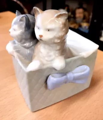 Buy LLADRO By NAO 1080  2 KITTENS IN A BASKET C.1987 PERFECT FROM HOUSE CLEARANCE • 9.99£