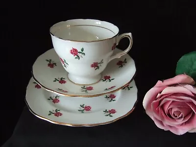 Buy Vintage Colclough Fragrance  Bone China Tea Cup Saucer & Plate Trio Ditsy Roses • 5.99£