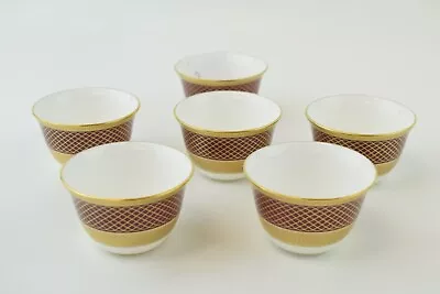 Buy De Lamerie 6x China Spiral & Twist Red Oriental Middle East Arabic Tea Bowls • 49.95£