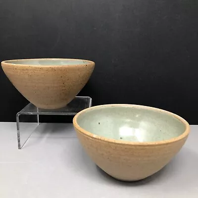 Buy 2 X Lowerdown Stoneware Small Bowls Ash Glaze Interior, Unglazed Exterior #1622 • 50£