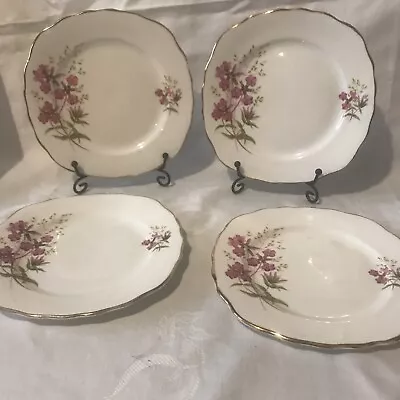 Buy Crown Royal Bone China Tea Plate Set X4 Vintage . Pink Floral • 8£