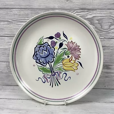 Buy Poole Pottery Vintage 70s Plate 10  Floral Design Hand Painted & Signed PAC • 18£