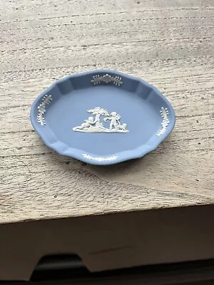 Buy Vintage Wedgwood Plate Trinket Sweet Dish Small Blue Jasperware Plate • 9£