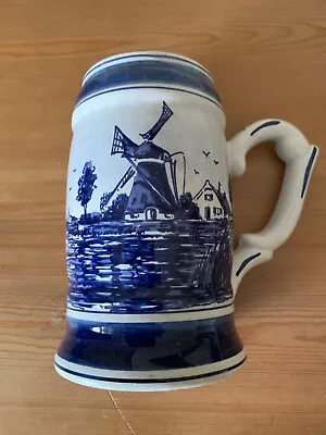 Buy Large Vintage Delft Blauw Windmill Scene Tankard, Made In Holland • 7.99£