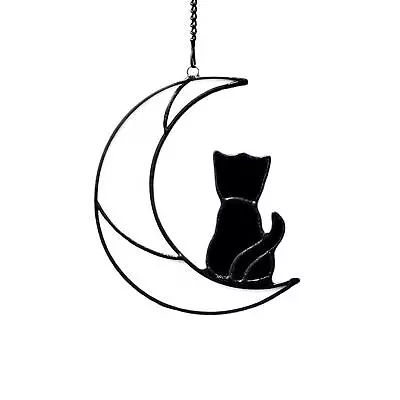 Buy Stained Glass Hangers Cat Ornament In , Cat Decor Pendant For Apartment Patio • 7.87£