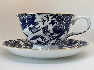 Buy Rose Of England Willow Blue Bone China Cup & Saucer. Excellent Condition. • 18£