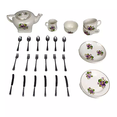 Buy 31 PCS Crown Ducal Ware White Floral Tea Dining MINI Set  • 36£