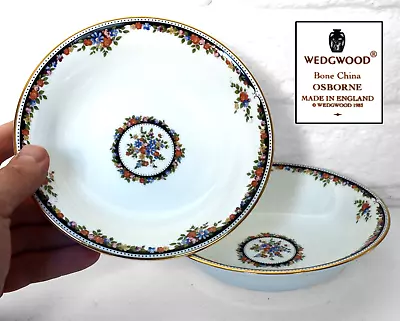 Buy 2 X Wedgwood OSBORNE Cereal / Dessert Bowls, 15.5cm Diameter. Vintage Bone China • 17.99£