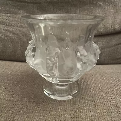 Buy Vintage Lalique France Crystal Glass Dampierre Sparrows Vase Signed • 134.20£