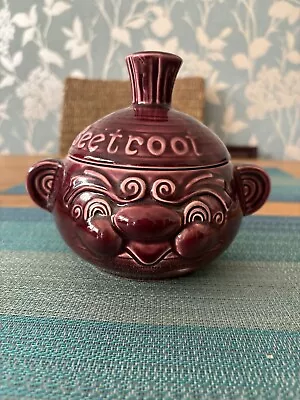 Buy Sadler Pottery Beetroot Faced Pot With Lid • 7.50£