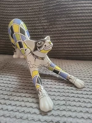 Buy Paul Cardew Cool Catz Paisley Figurines Stretching Cat 26cm Long • 20£