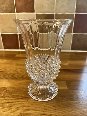 Buy Elegant Fluted Cut Glass Vintage Vase 18cm High, Weighs 900g • 5£