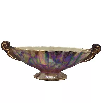 Buy Vintage Large Ornate Old Court Ware Multicolour Gondula Ceramic Vase Lustre Deco • 22.99£