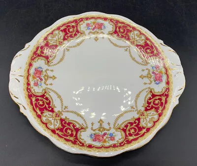 Buy Queen Anne Regency Red Fine Bone China Cake Plate • 9.95£