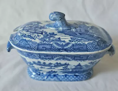 Buy Antique Blue And White English Pearlware Small Terrine And Cover (b), Circa 1820 • 75£