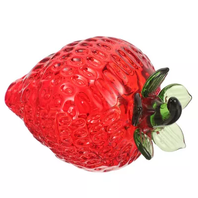 Buy  Hand Blown Figurines Crystal Strawberry Ornament Glass Indoor Office • 9.59£