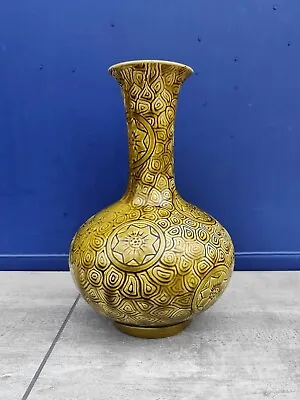 Buy Antique Majolica Art Pottery Vase Oriental Chinese / Japanese Floral Design • 25£