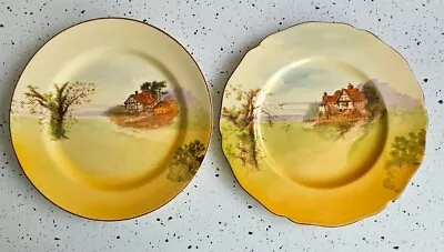 Buy 2 X ANTIQUE Royal Doulton COUNTRY COTTAGE 1920'S 26.5cm Series Ware PLATE -C14 • 19.99£