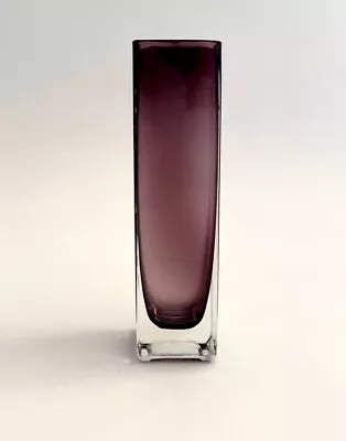 Buy AMETHYST GLASS VASE BY THE LINDSHAMMER GLASBRUK FACTORY IN SWEDEN 1970's • 18£