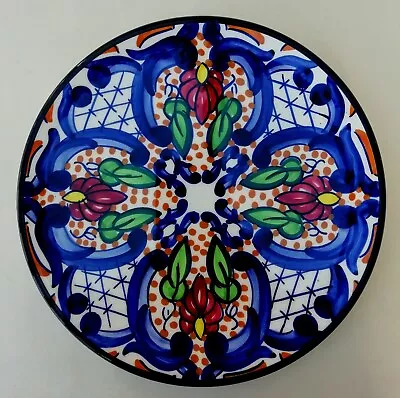 Buy Vintage Hand Painted Spanish Talavera Brightly Coloured Decorative Plate 22.5Dia • 14.99£