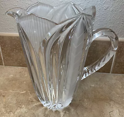 Buy Vintage Crystal Clear Industries Novelette II Pitcher Frosted Tulip Lead Crystal • 25.15£