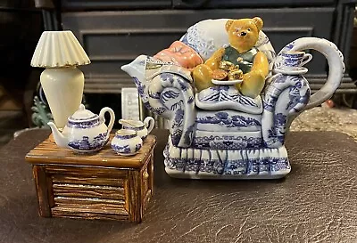 Buy Paul Cardew Rington’s Teddy Bear, Blue Armchair Teatime Tea Pot Ltd Edition VGC • 110£