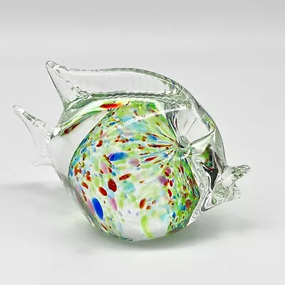 Buy Adorable Studio Art Glass Bright Confetti Splashes 5  Fish Figurine Paperweight • 21.46£