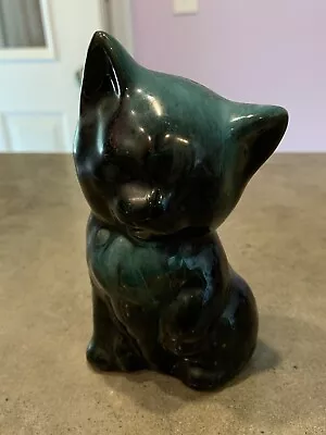 Buy Blue Mountain Pottery Cat Kitten Ceramic Figurine  Blue Green Canada So Cute! • 13.89£