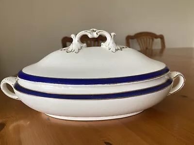 Buy Wedgwood Imperial Porcelain Oval Lidded Tureen With White Blue Gold Gilt • 20£