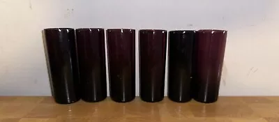 Buy Set Of 6 Vintage Mid-Century Amethyst Glass Shot Glasses • 22£