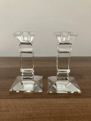 Buy Crystal Glass Candlesticks X 2 • 20£