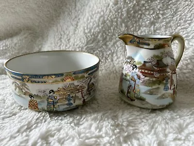 Buy Vintage / Antique 1920’s/30’s Noritake Sugar Bowl + Jug Geisha Made In Japan • 10£