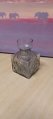 Buy A Vintage   SUN  Dartington Smoky  Square Glass Vase Designed By Frank Thrower • 14.99£