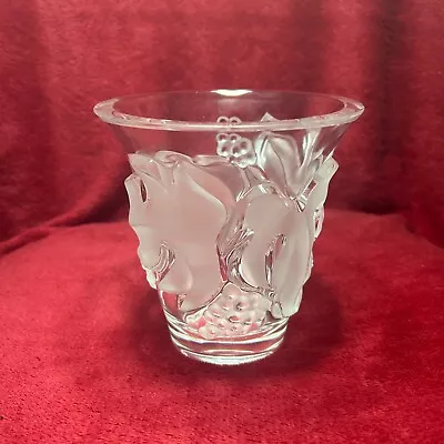 Buy Lalique  Saumur  Leaf & Berry Pattern Clear & Frosted Glass Vase, Fully Signed • 395£