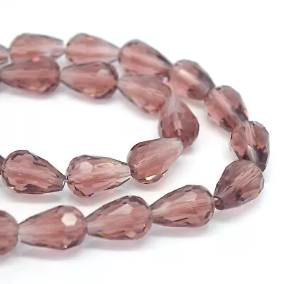 Buy Faceted Teardrop Crystal Glass Beads Pick Colour - 4x6 5x7 8x11 10x15 12x18mm • 2.65£