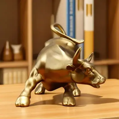 Buy Wall Street Bull Market Resin Ornaments Feng Shui Fortune Statue Wealth Figurine • 28.60£