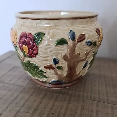 Buy Wood Potters Of Burslem Handpainted Indian Tree Pottery Bowl/planter/ Vase • 22£