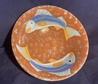 Buy Arts & Crafts Studio Pottery ~ Unknown Maker ~ Large Bowl With Fish Design • 5£