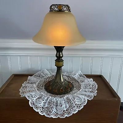 Buy Vintage PartyLite Victorian Tea Light Candle Holder Jeweled Lamp Glass Shade • 18.64£