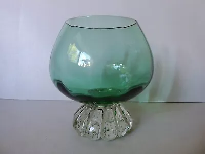 Buy Vintage  Scandinavian Swedish Art Glass Bubble Base Bowl Or Posy Vase • 18£