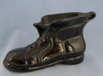 Buy Glazed Collectable Ceramic Black Trinket Boot, Shoe. • 3.99£
