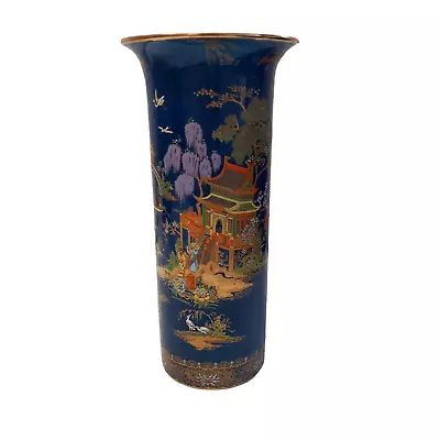 Buy W+R Carlton Ware Chinoiserie Vase Blue Decorative Chinese Approx 12 Inches • 14.99£