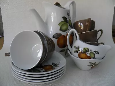 Buy Midwinter Vintage Coffee Cups Set Pot Creamer Sugar Saucers Oranges & Lemons • 28£