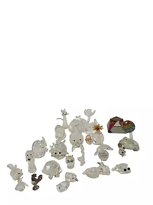 Buy Bundle Of Crystal & Glass Figurines Mostly Animals Some Swarovski Ornaments Home • 9.99£