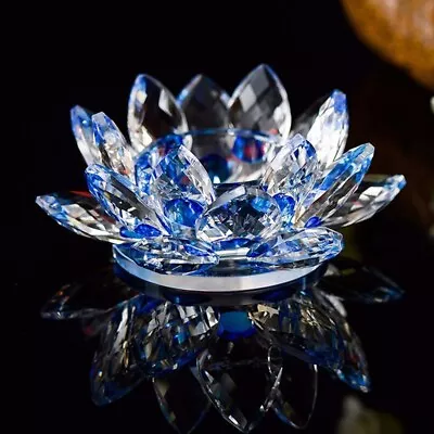 Buy Crystal Glass Lotus Flower Candle Holder Candlestick Home Decor Craft Tea Light • 10.99£